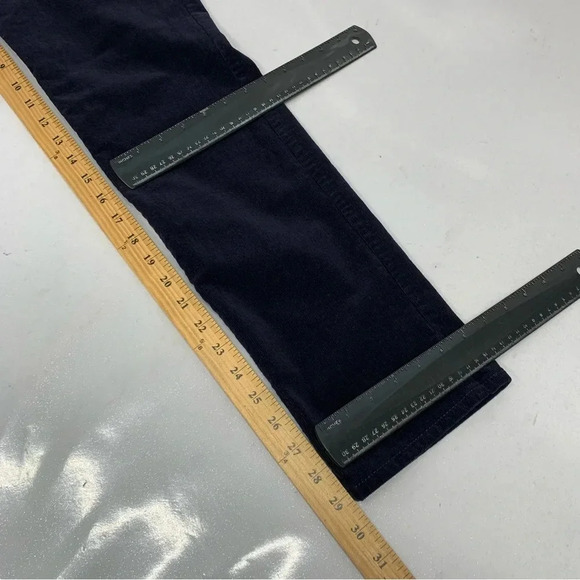 Talbots Corduroy Pants Woman Sz 8  High Waist Straight Leg Blue Pockets Stretch - Picture 12 of 12